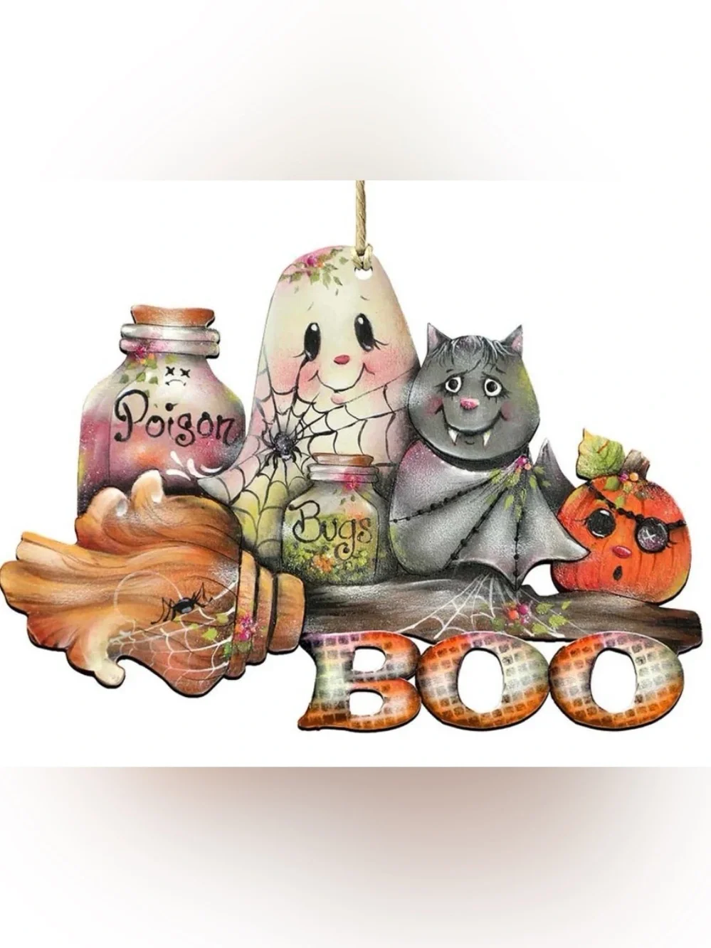 Brunhilda's Broom! Wooden Ornament by Jamie Mills-Price - Gently Used